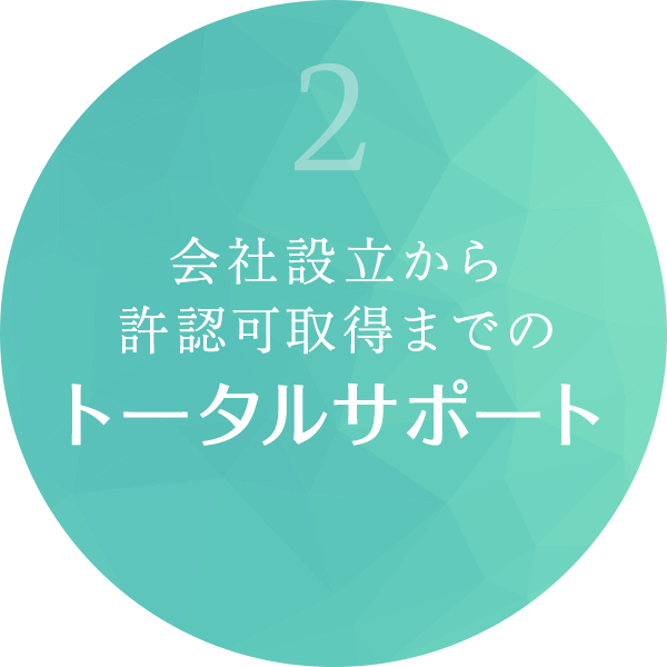 会社設立から許認可取得までのトータルサポート